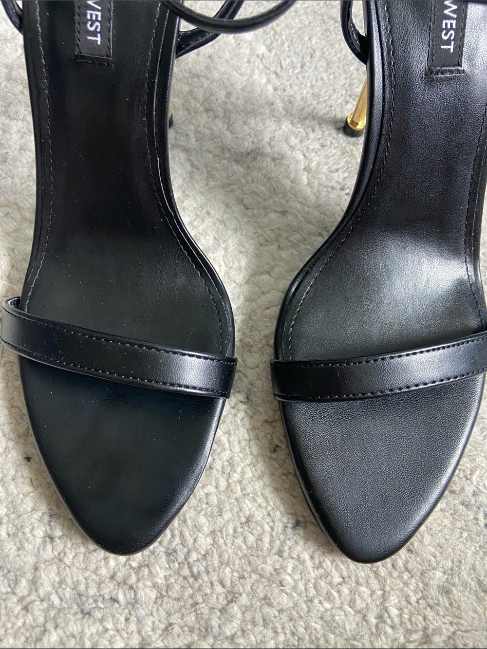NWOB Nine West Reina Ankle Strap Stiletto Sandals Black - Picture 3 of 9